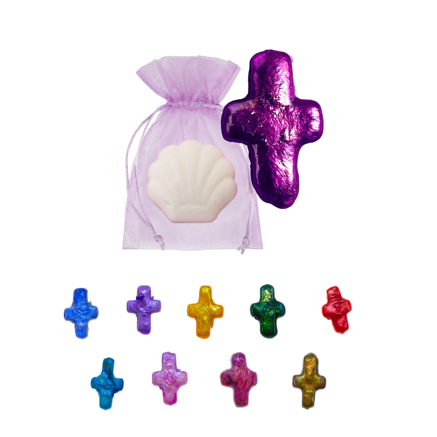 Bomba de perla con perla corta en forma de cruz