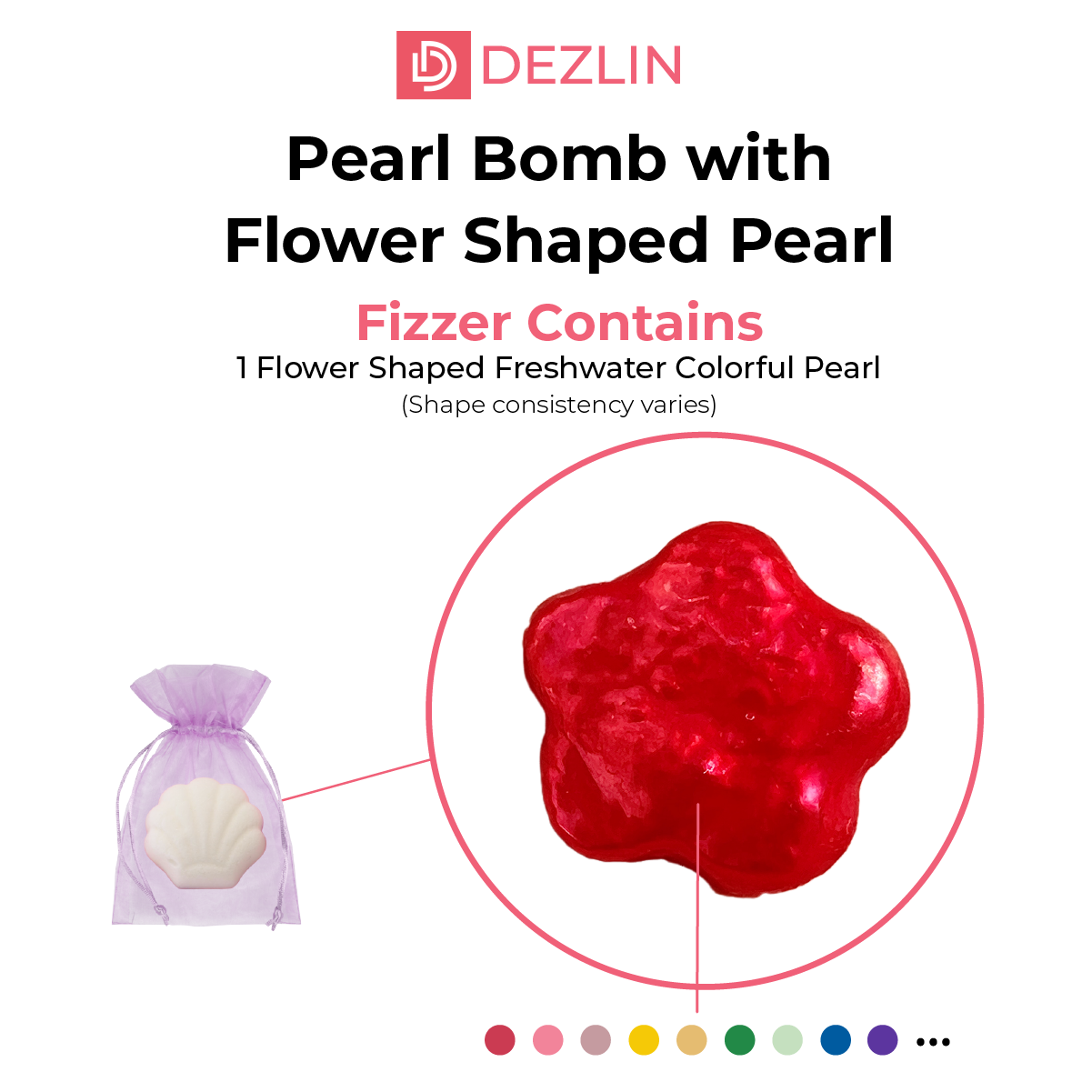 Bomba de perlas con perla en forma de flor