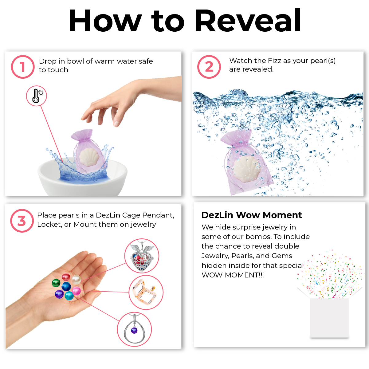 Bomba de perlas con perla en forma de luna