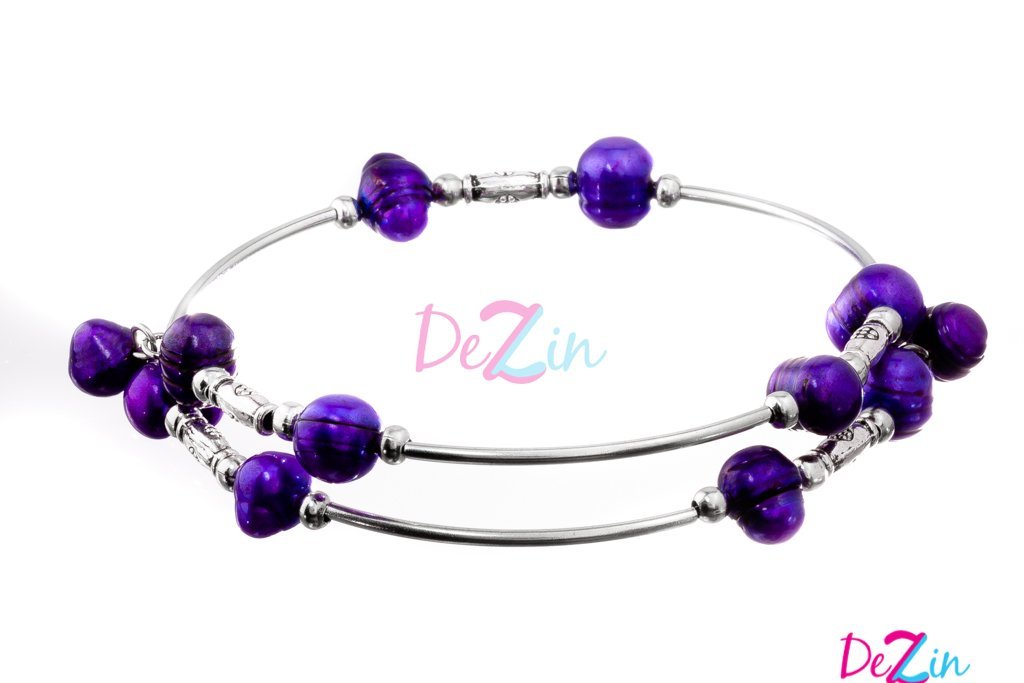 Bracelet - Double Wire Wrap Stainless Steel With Freshwater Pearls
