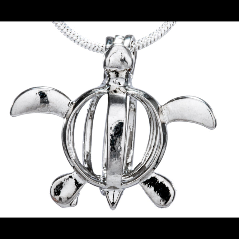Turtle Silver Plated Cage Pendant Default