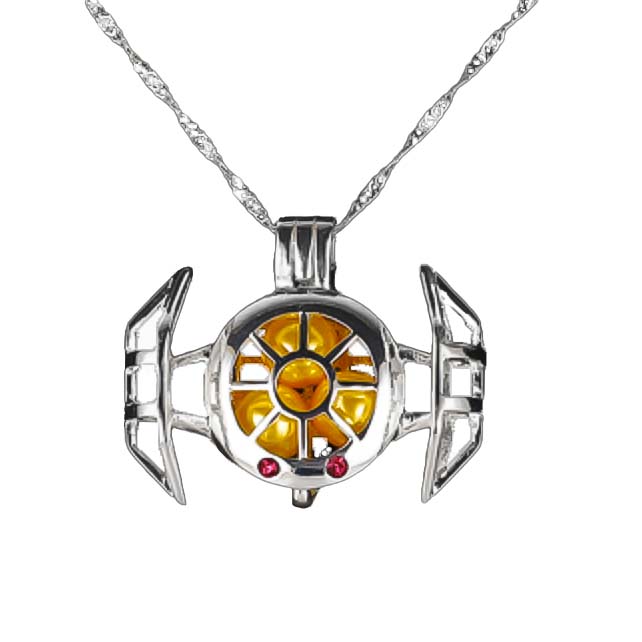 Cage Pendant Silver Plated - Outer Space Fighter