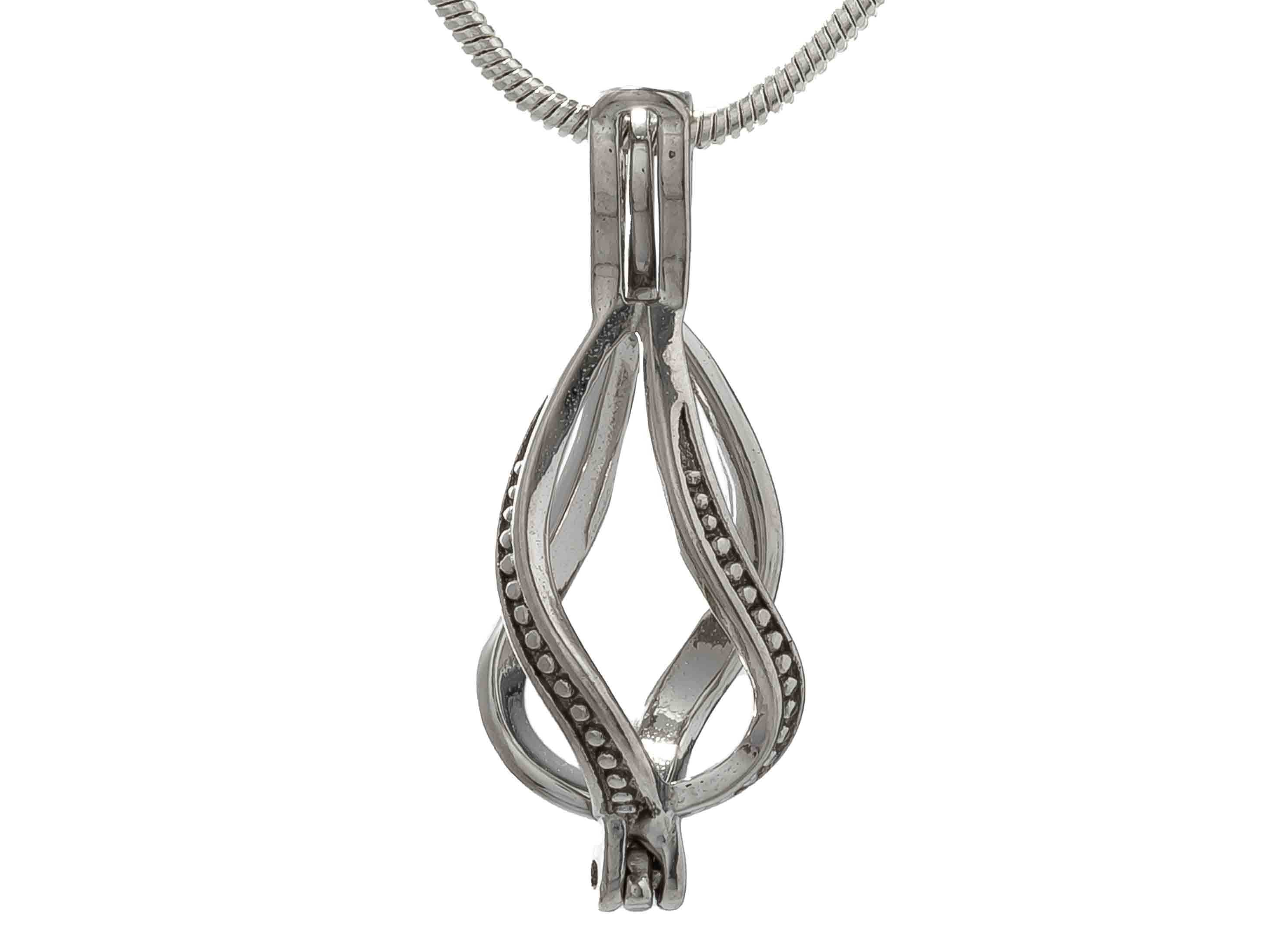 Teardrop Twist .925 Sterling Silver Cage Pendant Default