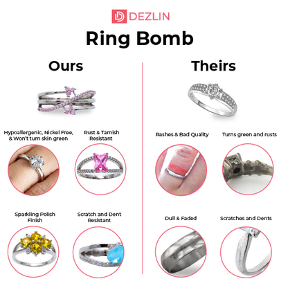 Ring Bomb - Sized Rings 925 Sterling Silver Rhodium Coated (100+ Styles)
