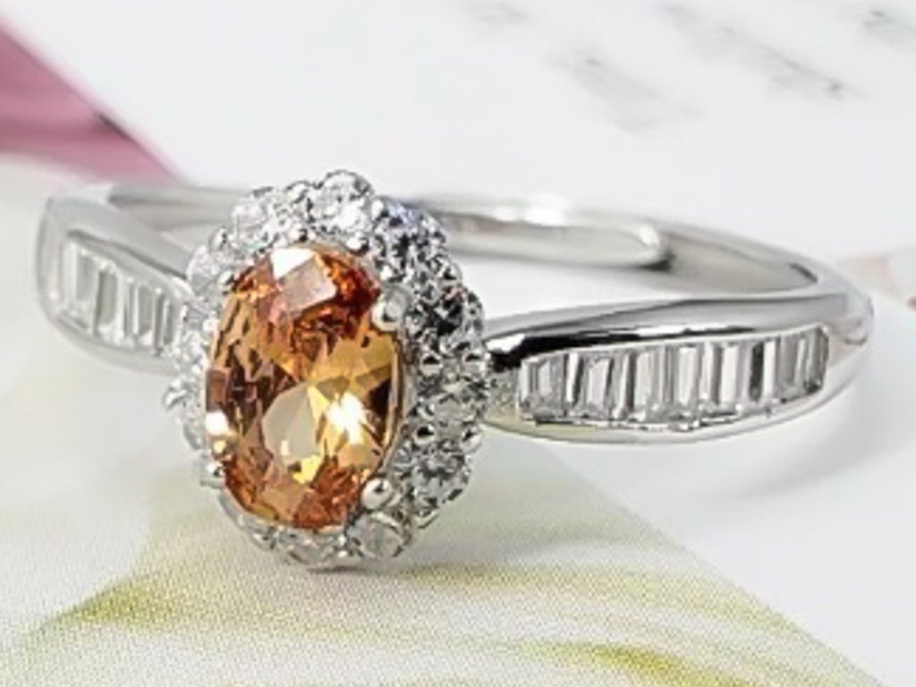 4x6mm Flower Rhinestone Gem Ring Mount Adjustable Fits (Silver .925) (Gem Not Included)