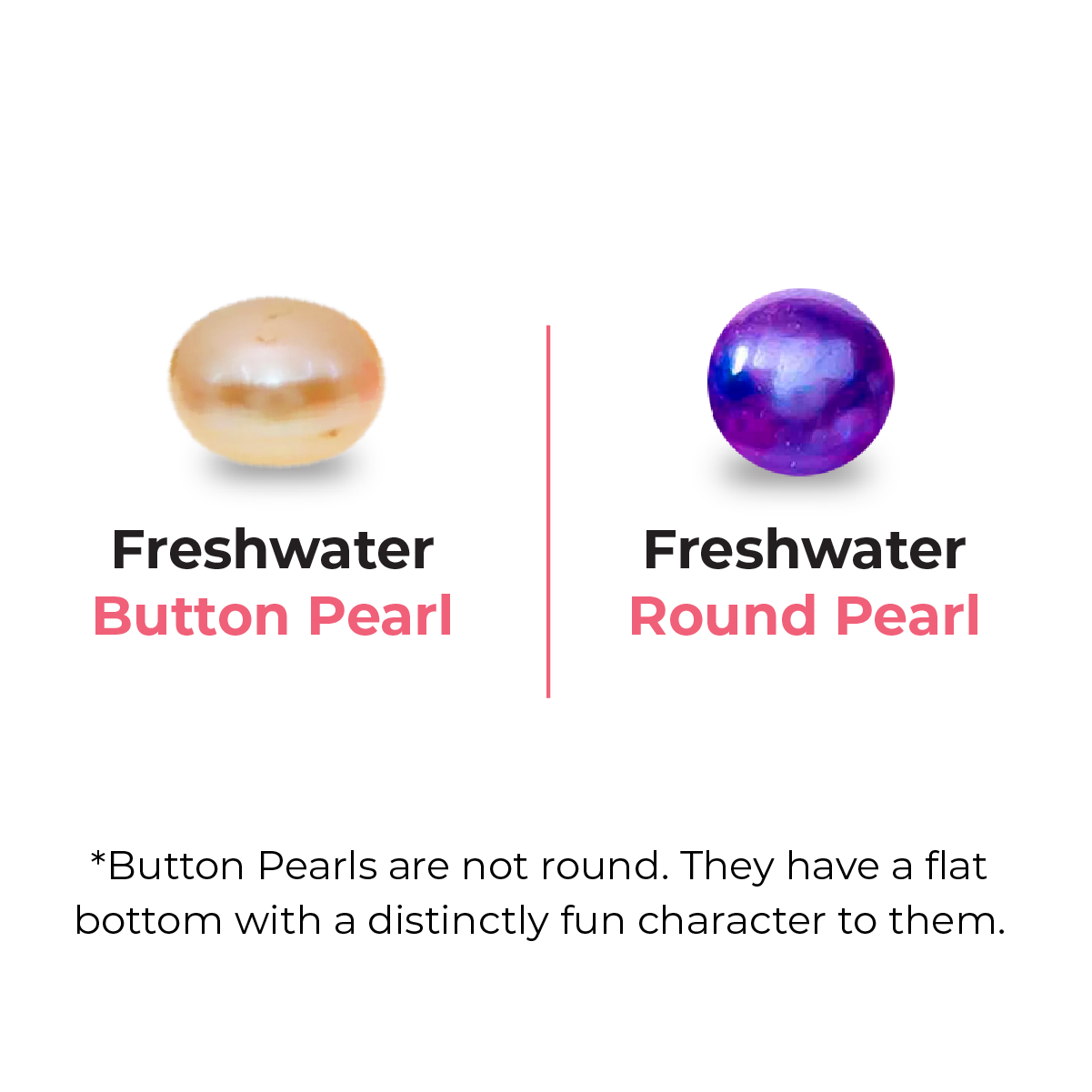 Loose Pearl - Pre Drilled Button Shaped Flat Bottom