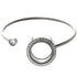 Rhinestone Stainless Steel Bangle with Screw On Glass Locket and Single Rhinestone End (8mm or less Pearls and Gems) Default