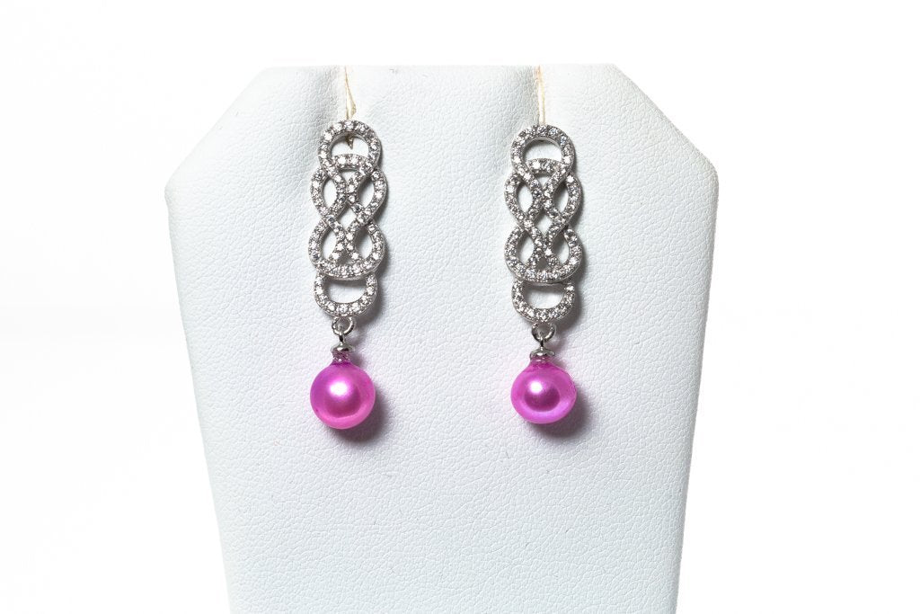 DIY Mount Earrings - 925 Sterling Silver Swirl Rhinestone