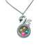 Swan Bird Rhinestone Glass Locket (Holds Large Pearls Gemstones) Default Title