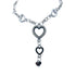 Dual Dangle Rhinestone Heart Silver Plated Glass Locket Necklace Chain Default Title