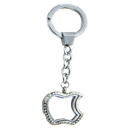 Apple Living Locket Keychain with Rhinestones 30mm Default Title