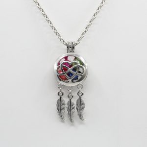 Infinity Heart Dreamcatcher Plated Cage Pendant (Alloy)