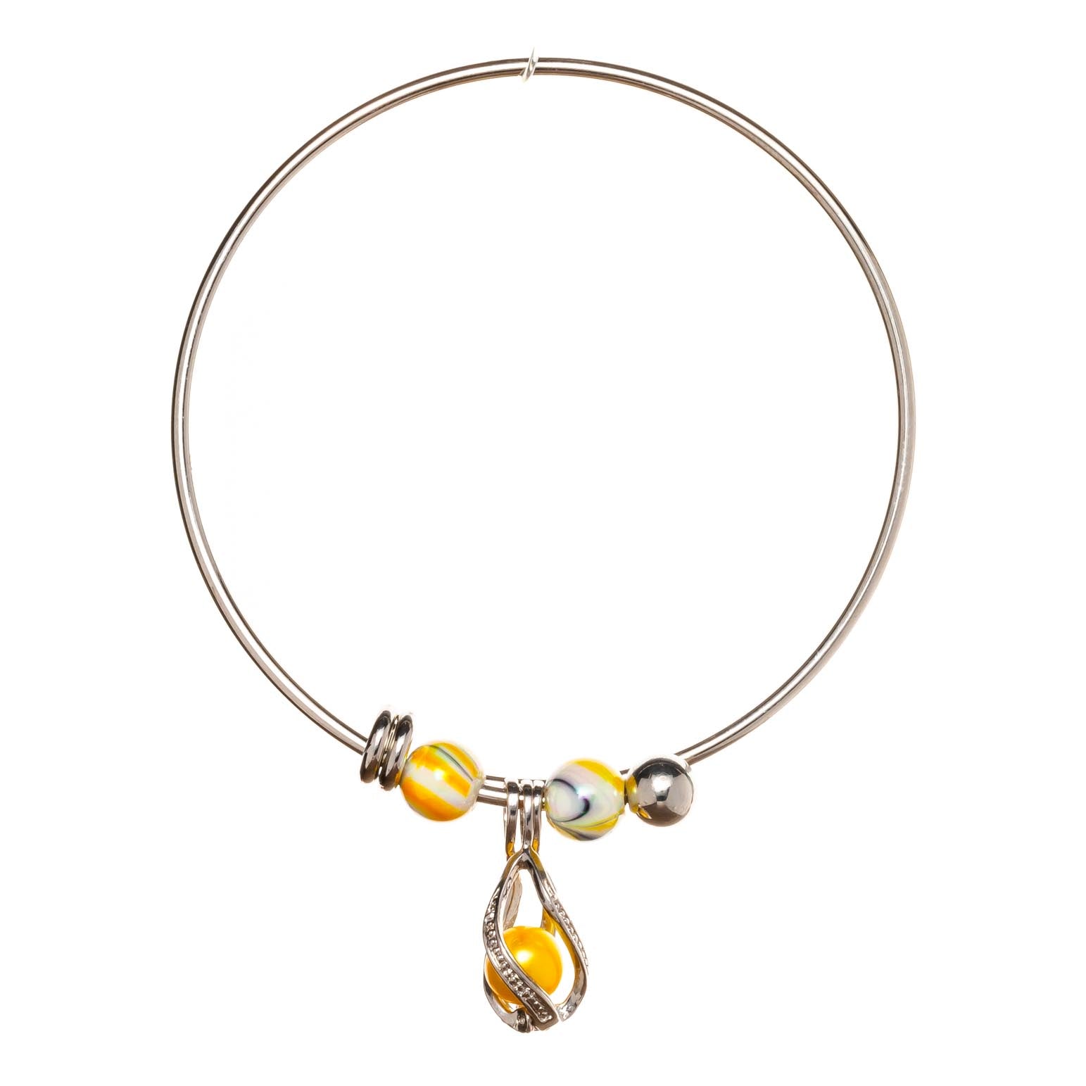 Bracelet - 63mm Stainless Steel with Beads