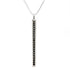 Solid Bar Black Rhinestone Sterling Silver Pendant With Triple Rhodium Coating (2 1/2 inch Long) Default Title