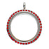 30mm Round Red Rhinestone Pendant Stainless Steel Twist Screw Locket Default Title