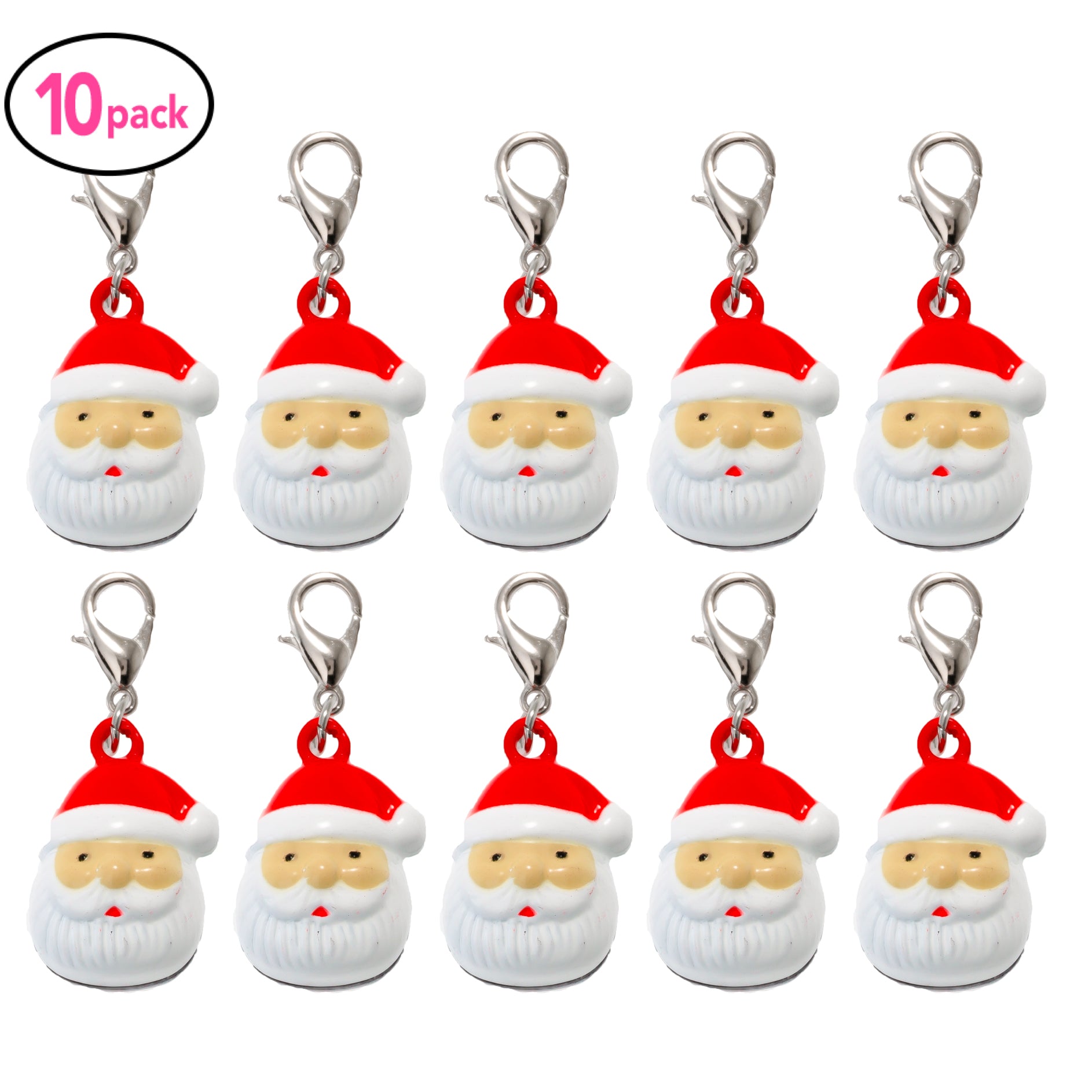 Paquete de 10 clips de goteo de cascabel de Papá Noel