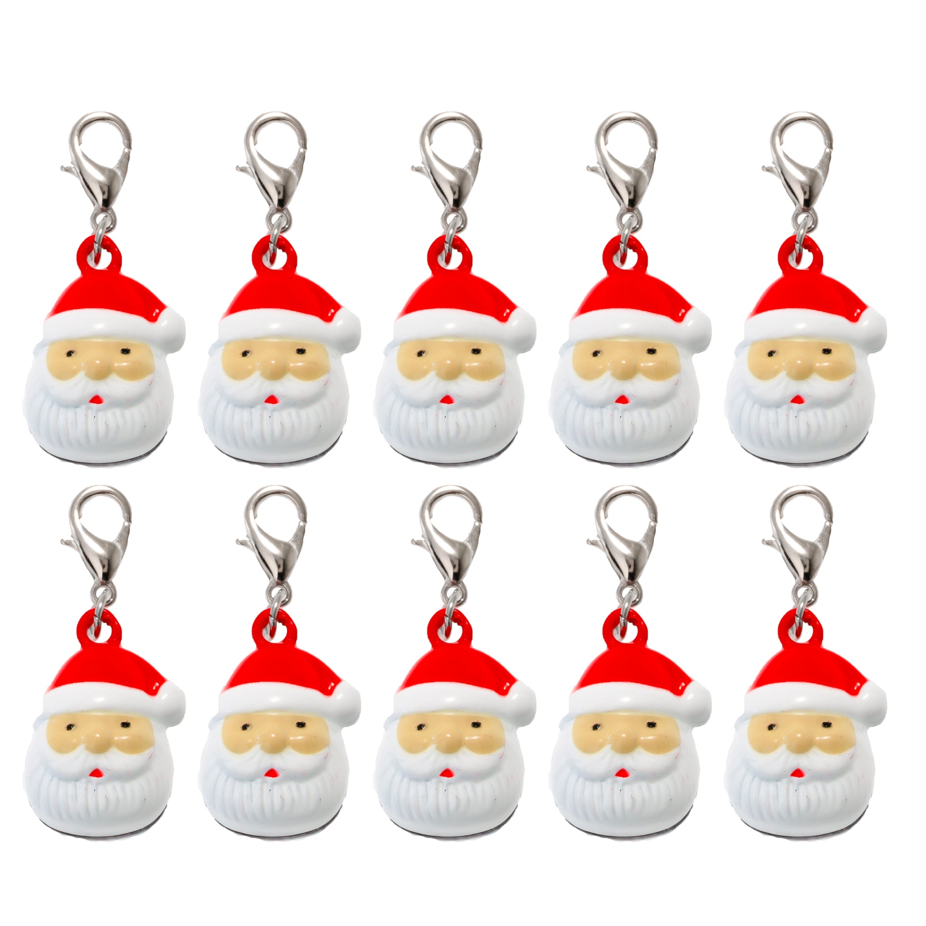 Paquete de 10 clips de goteo de cascabel de Papá Noel