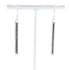 Black Solid Bar 1.5” Dangle Earrings Rhinestone Sterling Silver Default Title