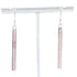 Pink Solid Bar 1.5” Dangle Earrings Rhinestone Sterling Silver Default Title