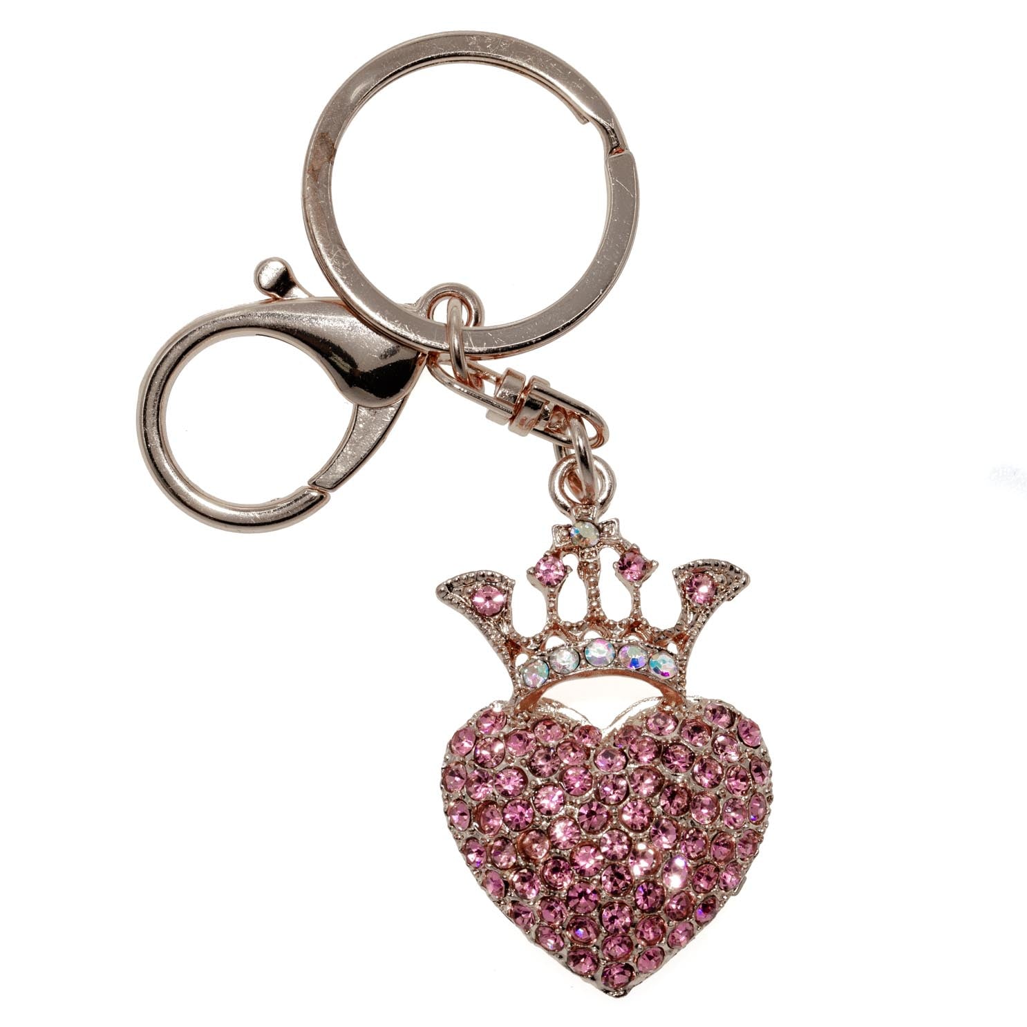 Llavero Rhinestone Corona Corazón