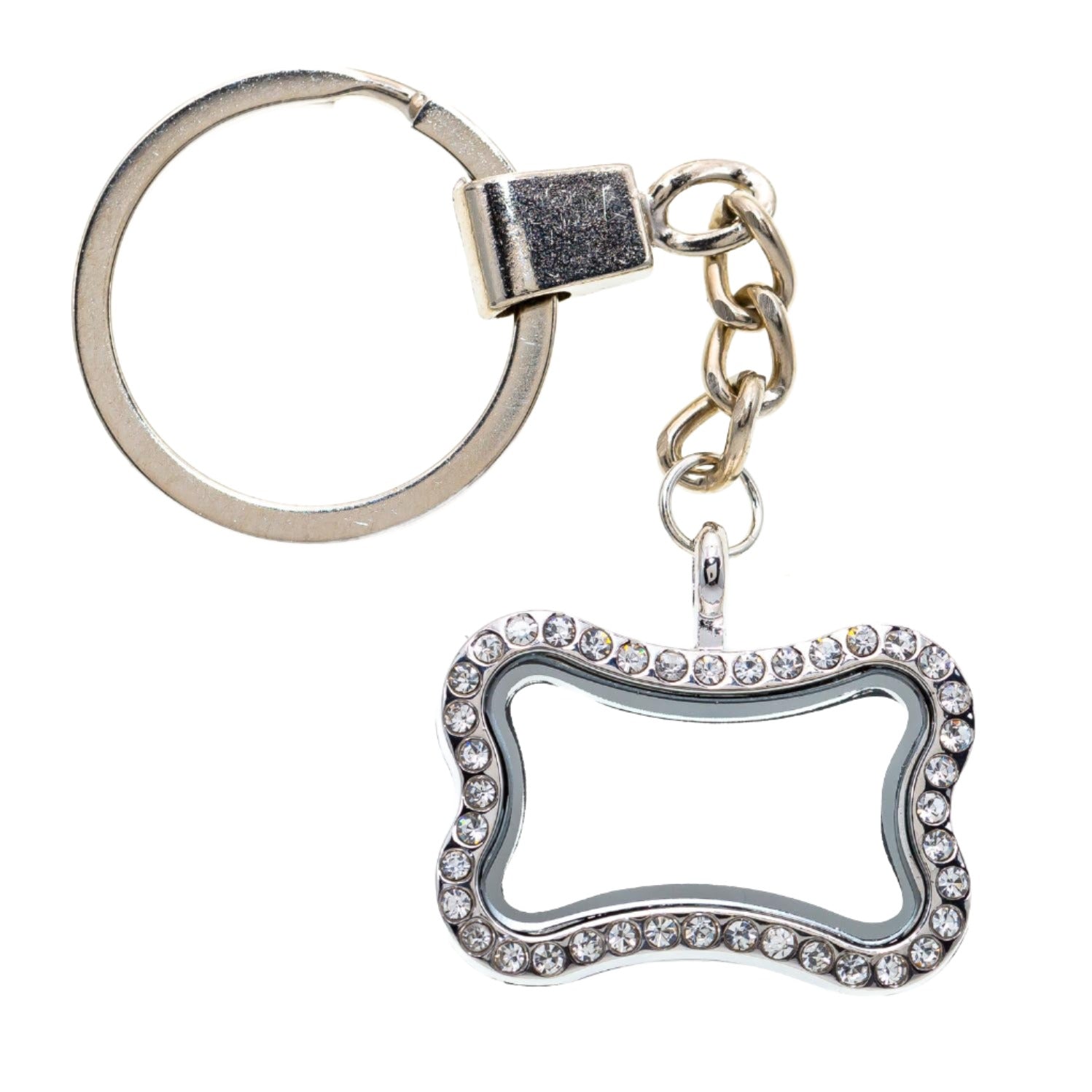 Llavero de hueso de perro Living Locket Plateado