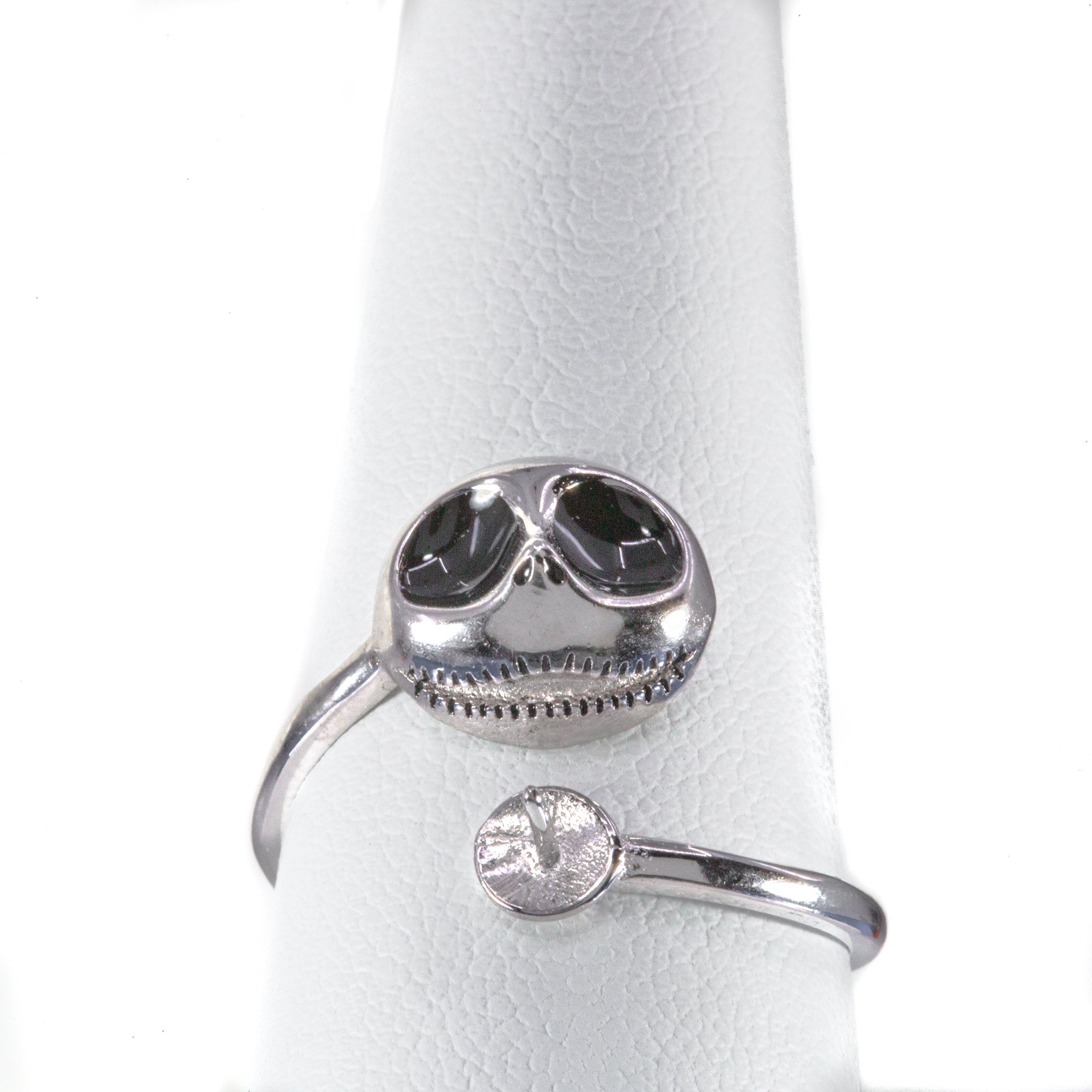 Mount Anillo Ajustable .925 Plata Esterlina Disney Jack Skellington Pesadilla Antes De Navidad
