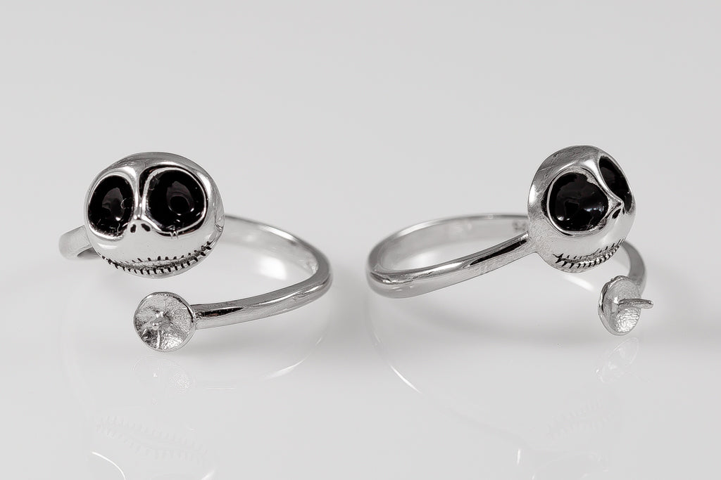 Disney Jack Skeleton Nightmare Before Christmas .925 Sterling Silver Adjustable Ring Mount Default Title
