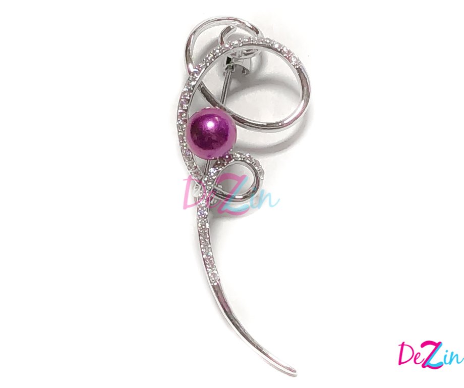 Broche de montaje Chapado en diamantes de imitación elegantes en forma de remolino