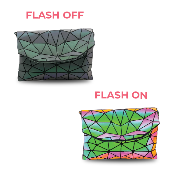 Flash Shoulder Cross Body with Strap Purse (Changes Color in sunlight and in photos and videos with flash on)