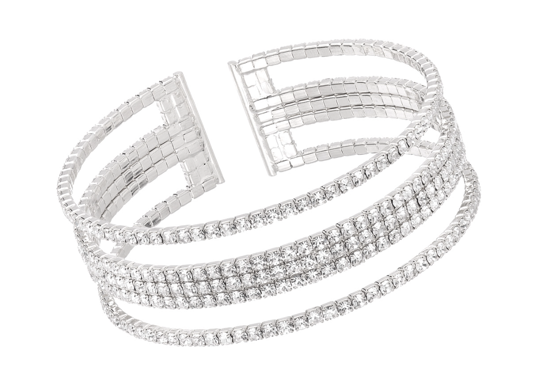 Paquete de 5 pulseras de acero inoxidable y cristal. Variedad de medallón.