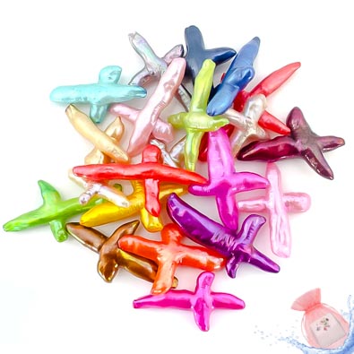 Bomba de perla con perla larga en forma de cruz