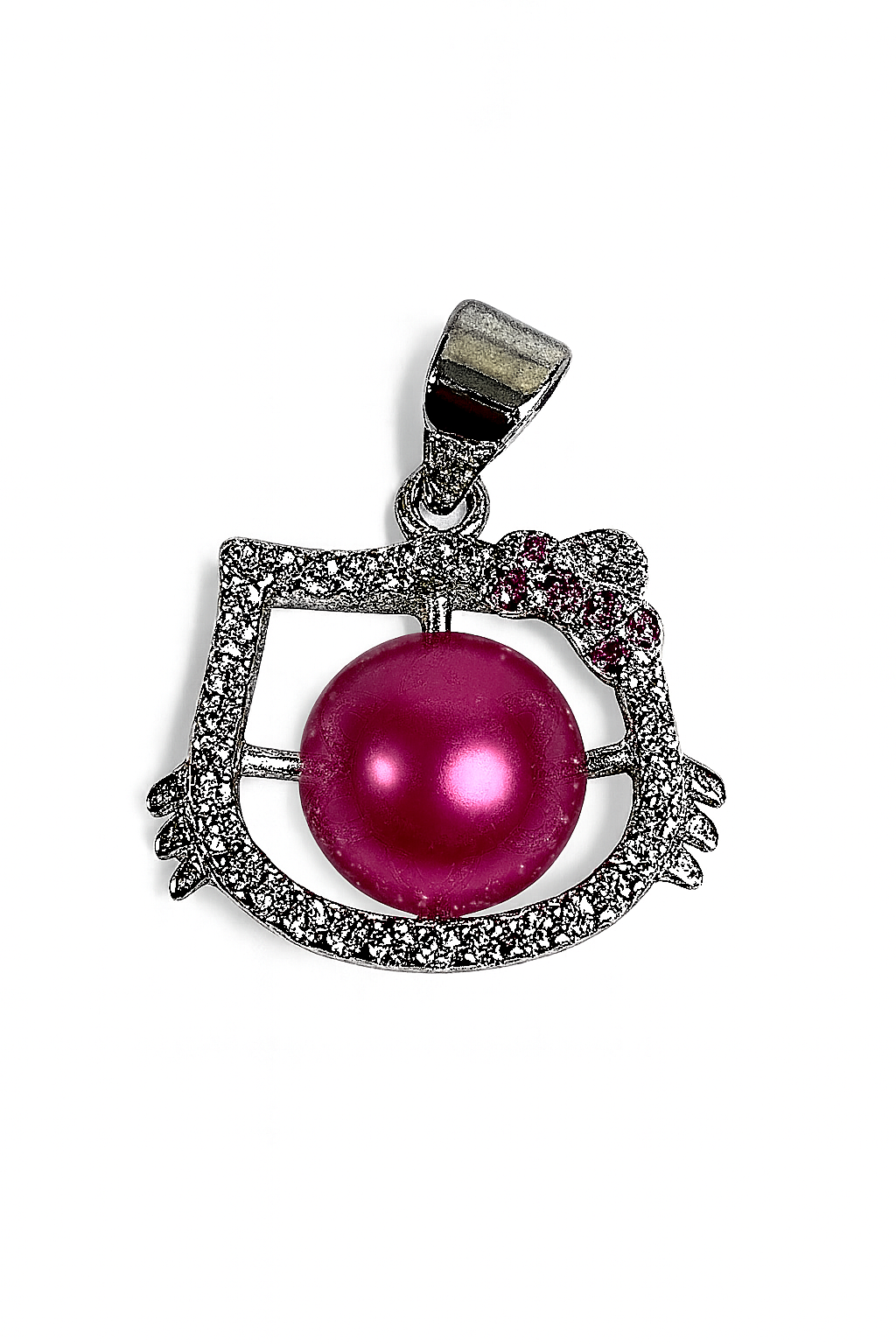 DIY Mount Pendant - 925 Sterling Silver Hello Kitty Rhinestone