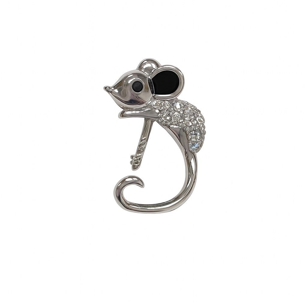 DIY Mount Pendant - 925 Sterling Silver Whiskers the Mouse Pendant w/Edison