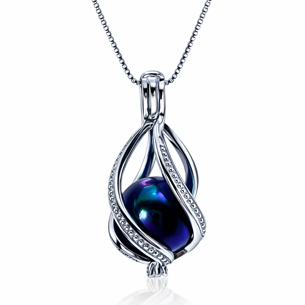 Cage Pendant 925 Sterling Silver - Large Teardrop Twist for Edisons 9-15mm