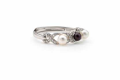 Montura Anillo Ajustable Plata .925 Corazón Goteo Clip Perla