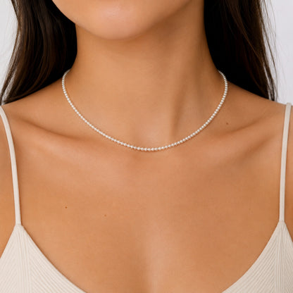 130 Baby Natural Pearl Necklace .925 Extension Chain