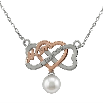 DIY Mount Pendant w/chain attached .925 Mom Infinity Heart I Love You