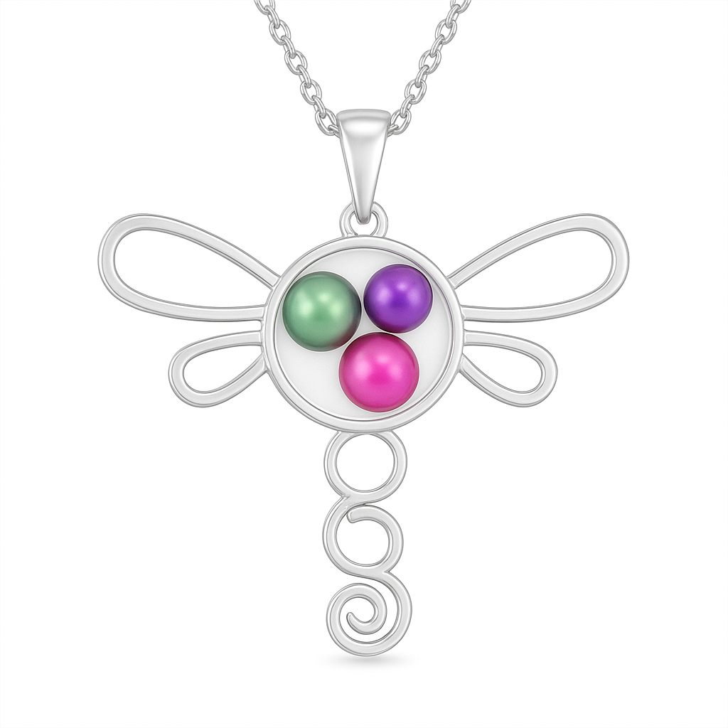 Glass Locket Dragonfly Key Chain or Pendant Twist off - Stainless Steel