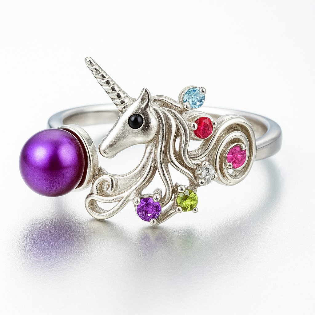 DIY Mount Adjustable Ring - 925 Sterling Silver Unicorn