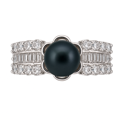 DIY Mount Adjustable Ring - 925 Sterling Silver Luxe Flora Baguette Adjutable ring