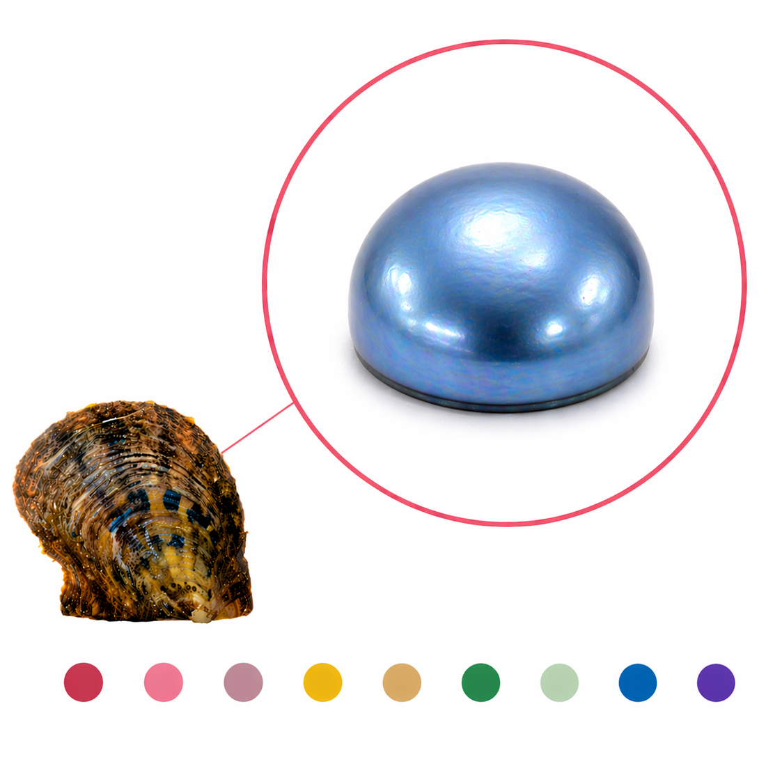 Akoya Oyster - 6mm-7mm Button Pearl Mixed Colors Freshwater