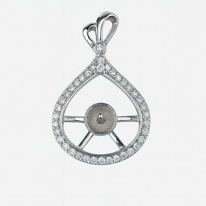 Mount Pendant .925 Sterling Silver Caduceo Símbolo Médico Bastón de Hermes