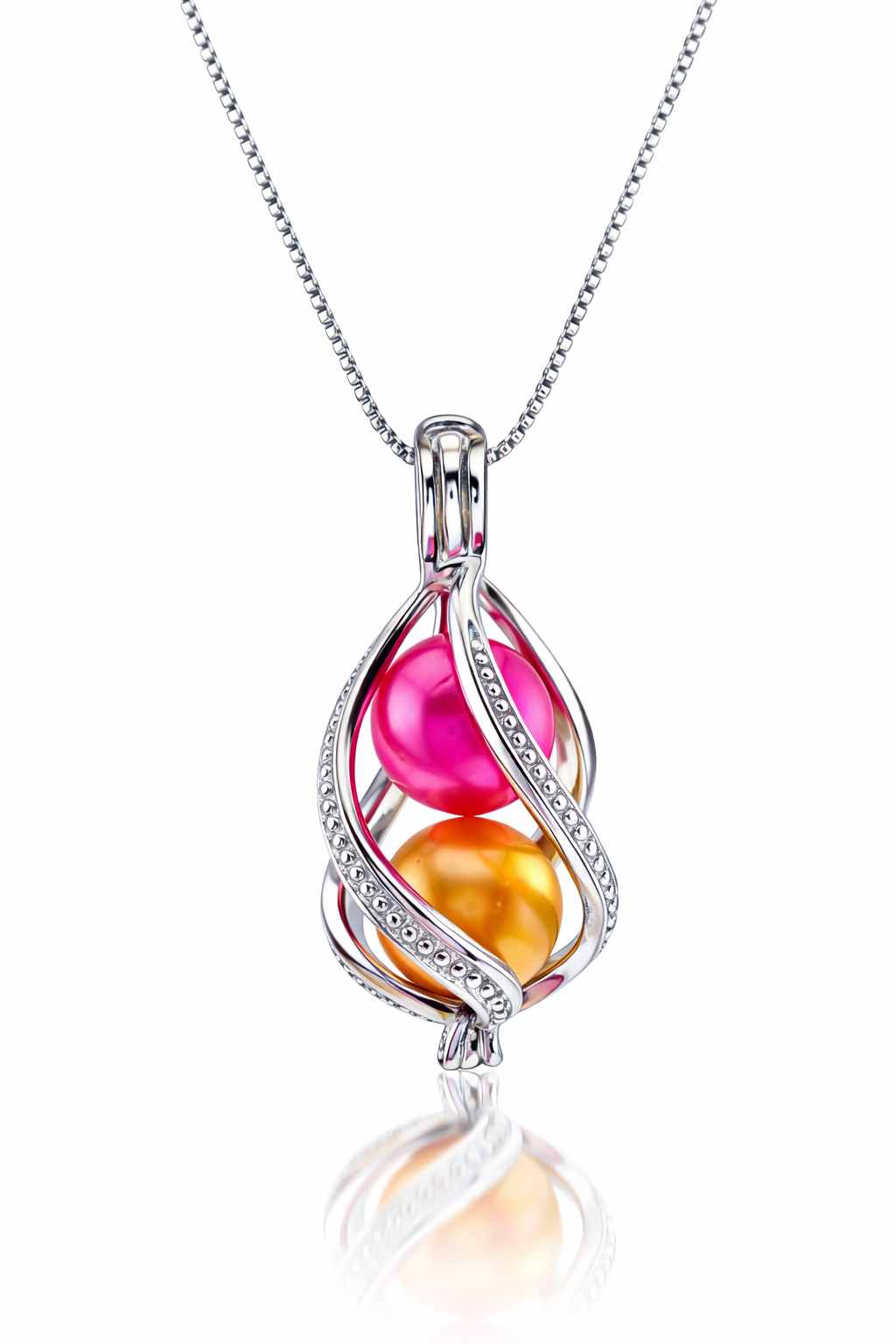 Cage Pendant 925 Sterling Silver - Large Teardrop Twist for Edisons 9-15mm