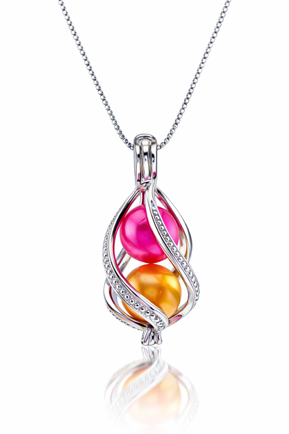 Cage Pendant 925 Sterling Silver - Large Teardrop Twist for Edisons 9-15mm