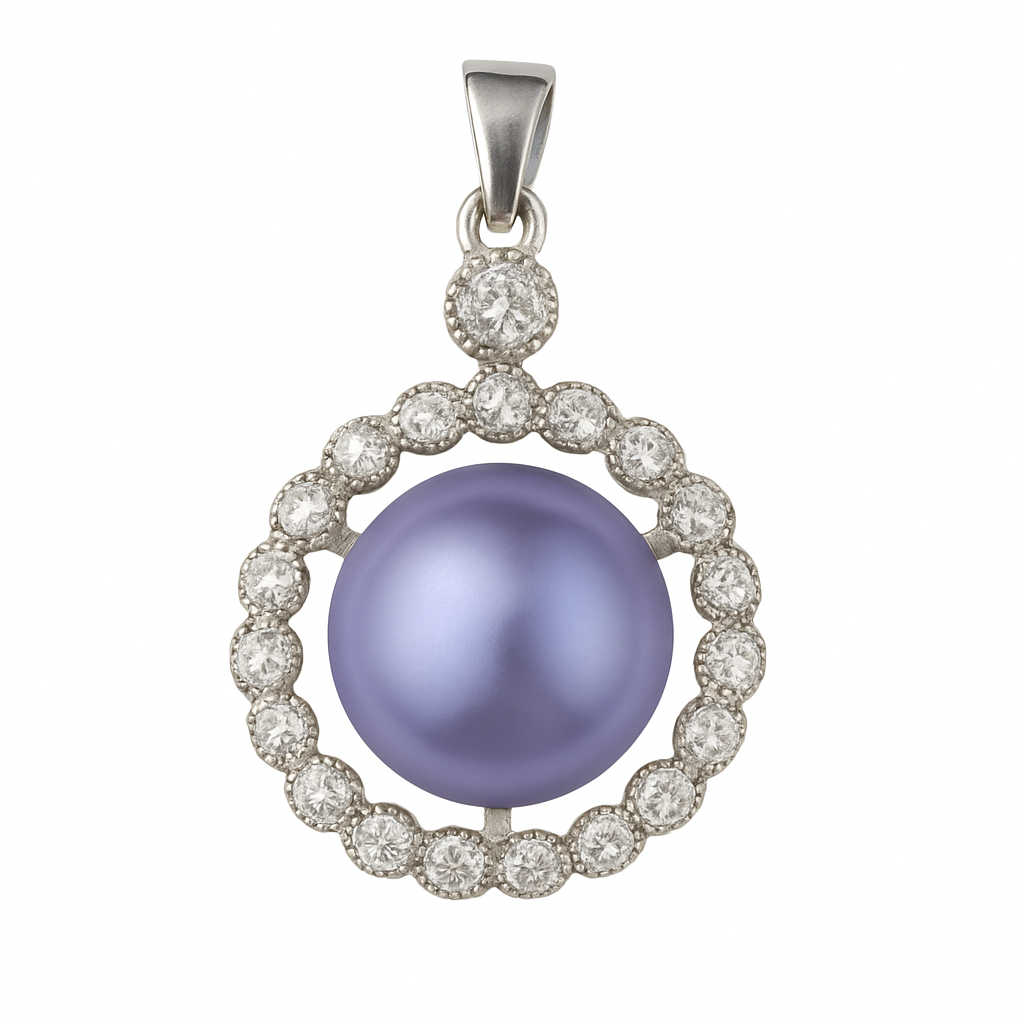 DIY Mount Pendant - 925 Sterling Silver Rhinestone Round Halo (fits Edisons)