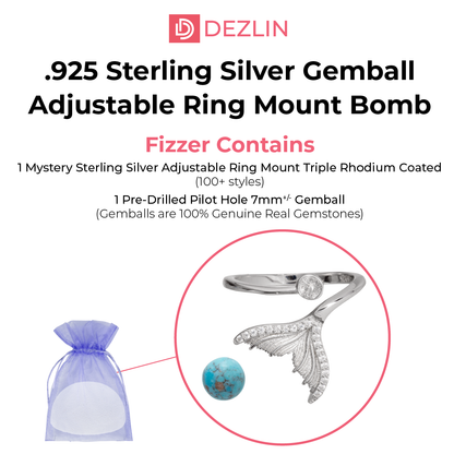 DIY Adjustable Ring Mount Bomb - 925 Sterling Silver Rhodium Coated (200+ Styles)