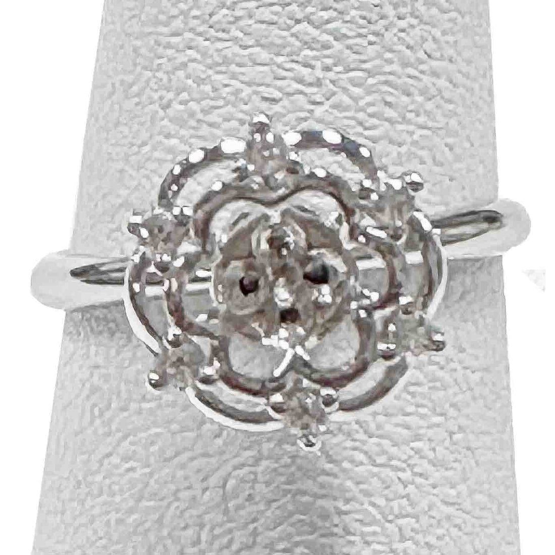 Anillo Ajustable Monte .925 Forma Diamante Halo