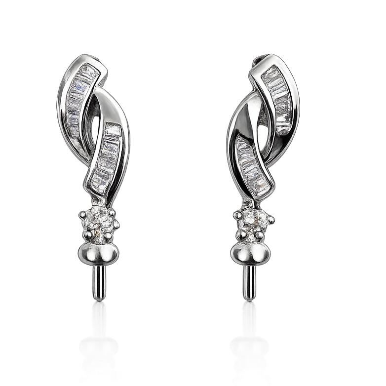 Pendientes Mount .925 Plata esterlina Remolino cinta rhinestone colgante