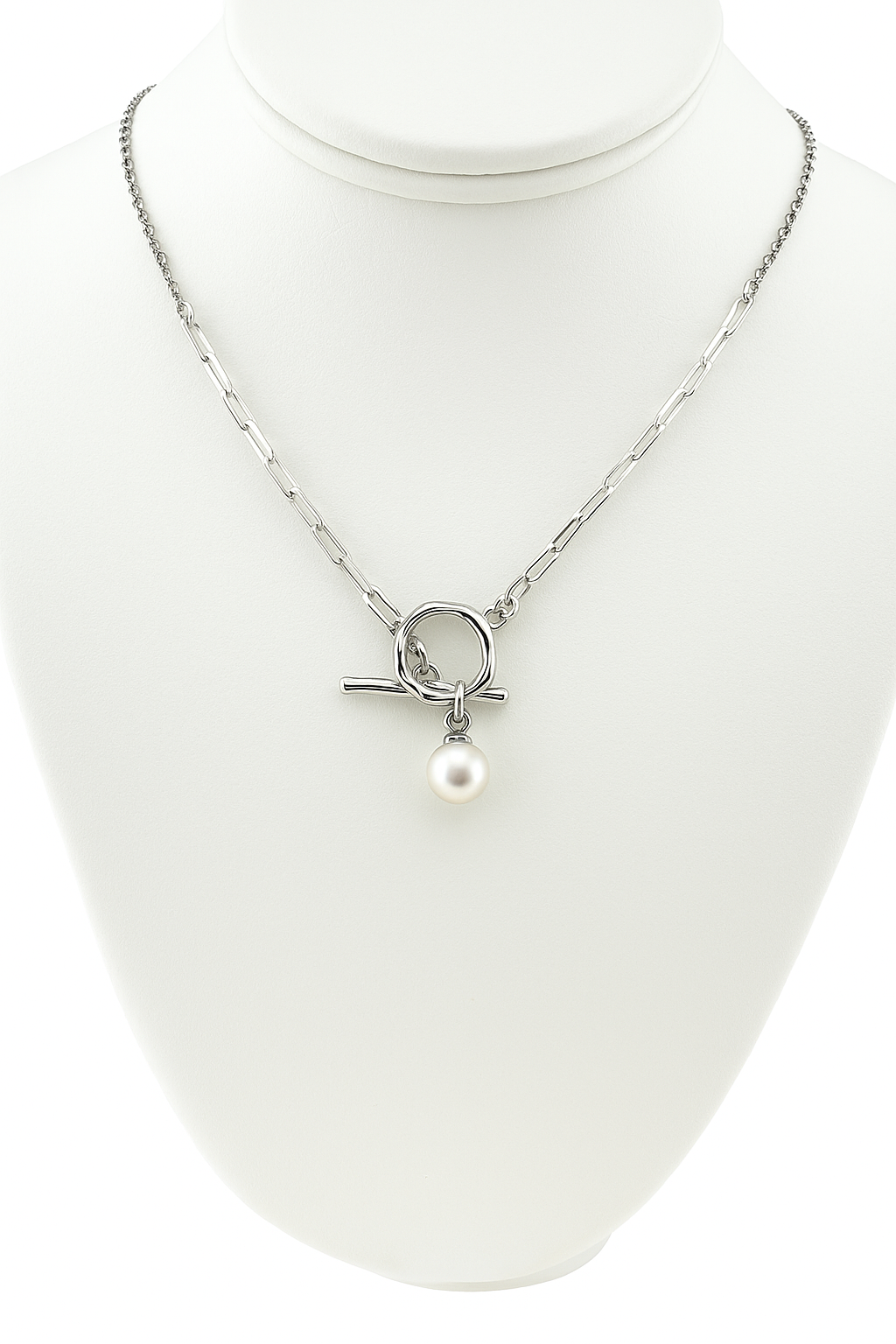 Sterling Silver Toggle Necklace w/Edison