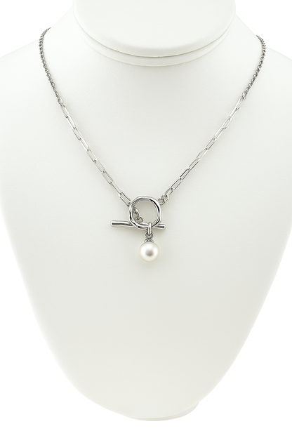 Sterling Silver Toggle Necklace w/Edison